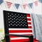 Best Choice Products Indoor Outdoor Steel Garden Bench w/ American Flag Backrest, 790lb Capacity